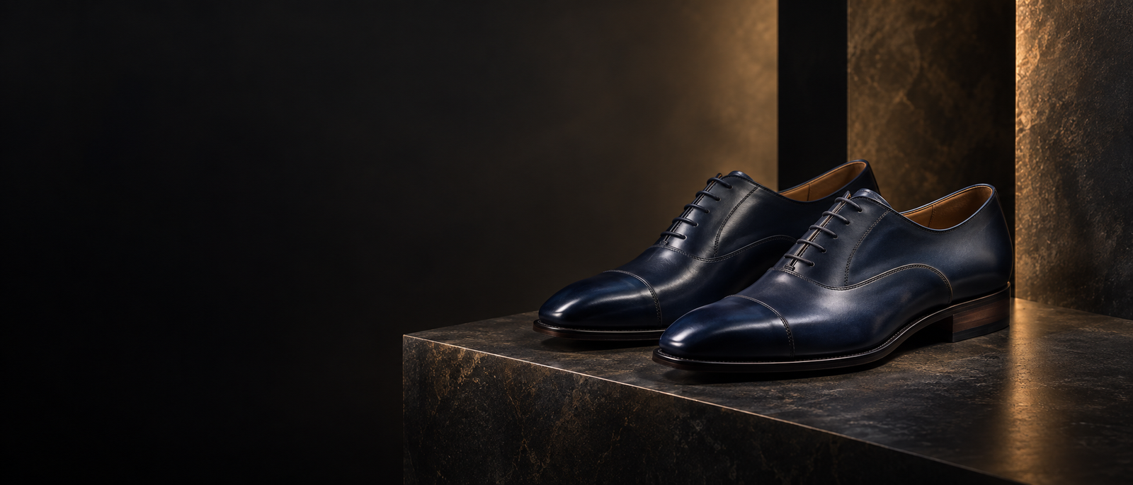 Luxury navy Oxford shoe collection