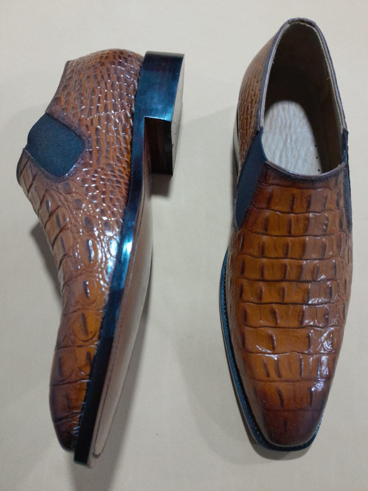 Handcrafted brown leather shoe
