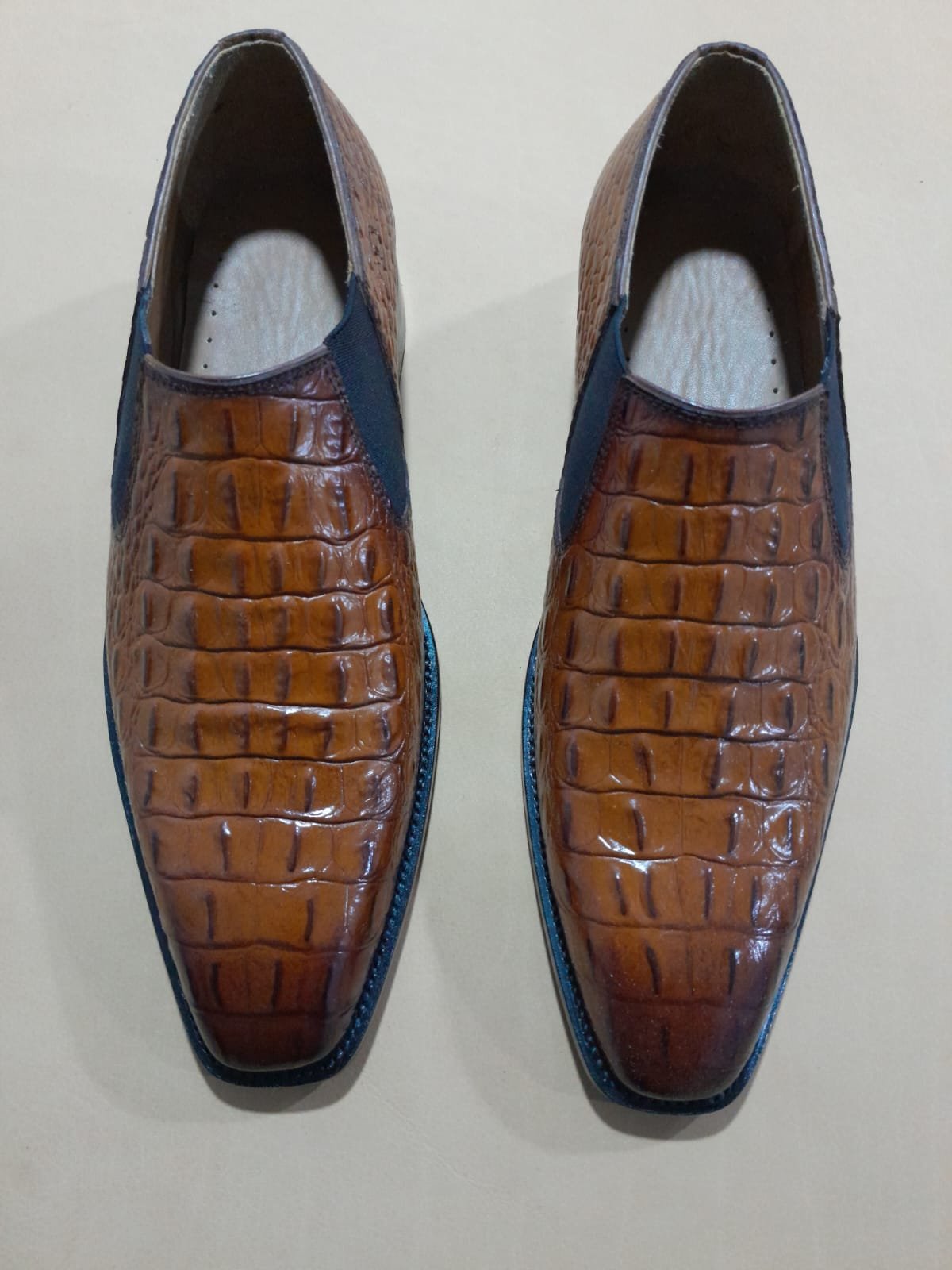 Brown leather artisan shoe