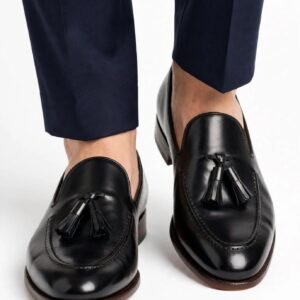 Premium Black Tassel Loafers for Men