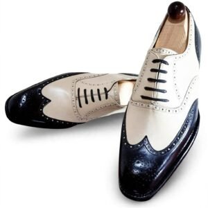 Black White Spectator Brogue Shoes Men