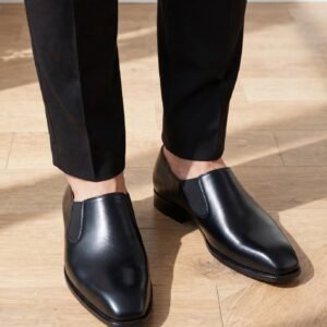 Black Elastic Side Shoes Men