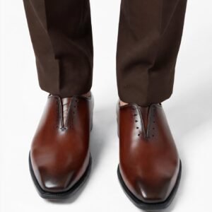 Brown Wholecut Oxfords for Men