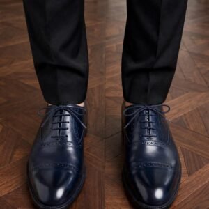 Navy Blue Oxford Shoes Men